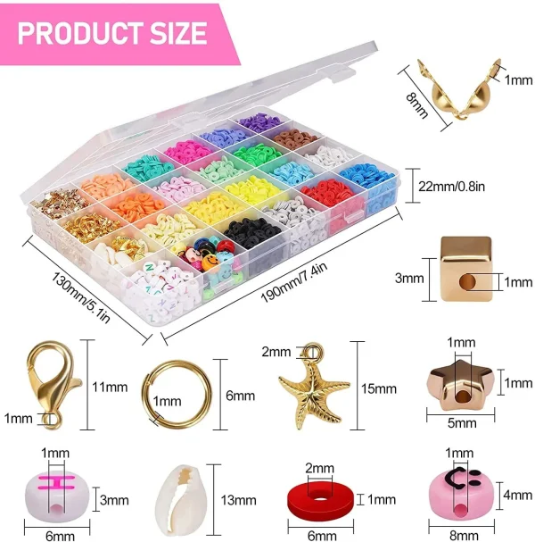24 Colour Environmental clay bead set for kids - Image 3